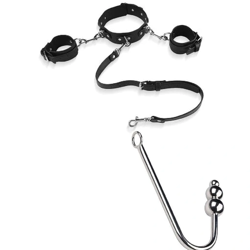 Hook with Elegant Cuffs Beaded 5334 Anal Collar and 1124